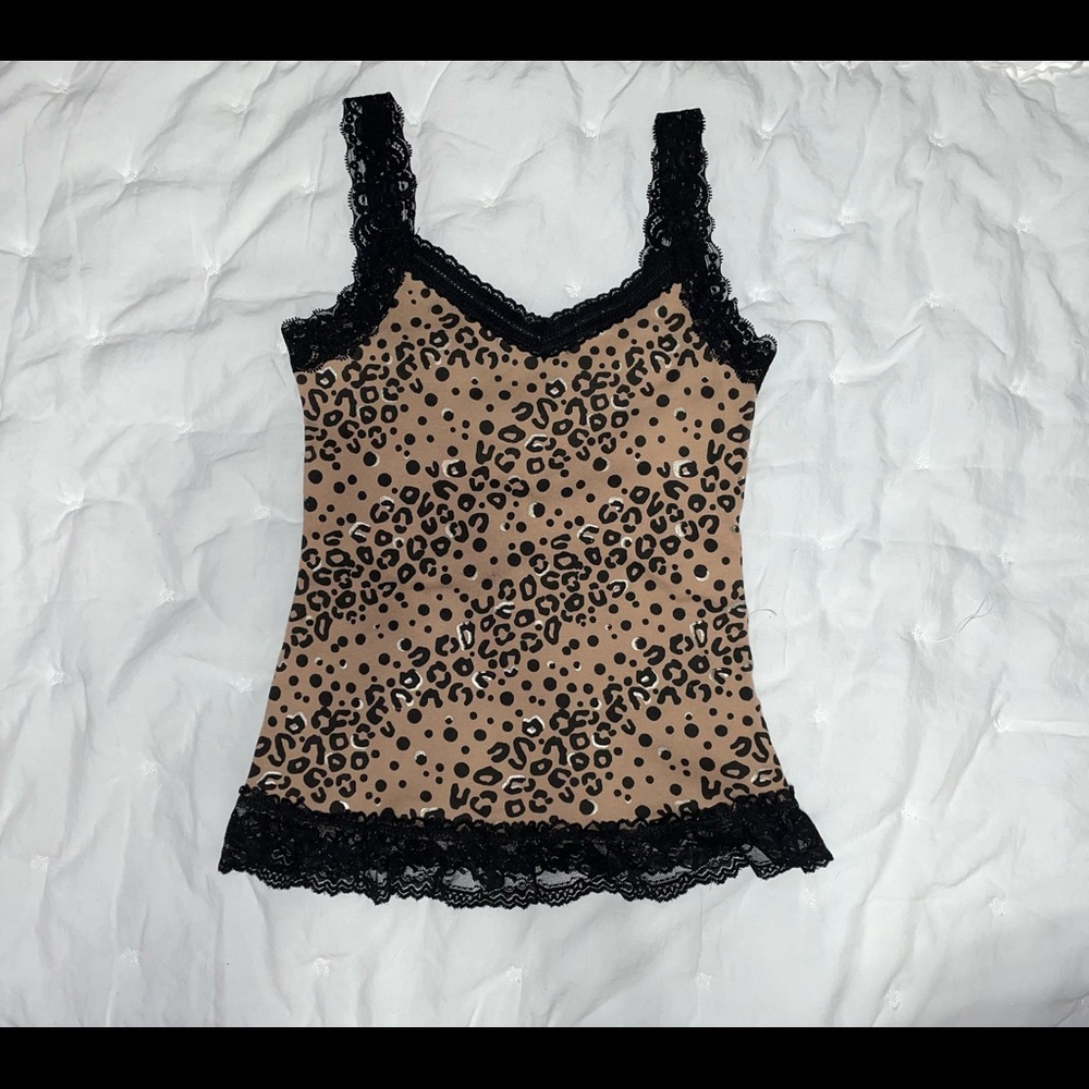 CHEETA PRINT TANK TOP-MEDIUM-WORN- great condition
